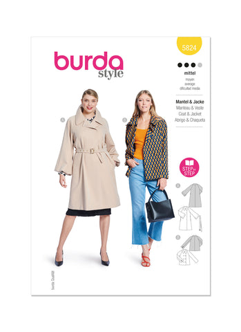 Pattern, Burda, 5824 Misses Jacket and Coat