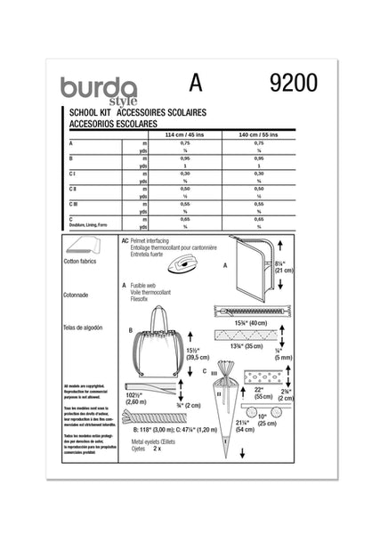 Pattern, Burda, 9200, Accessories