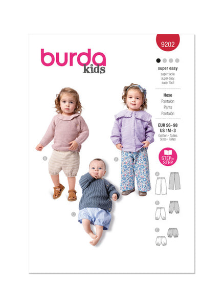 Pattern, Burda, 9202, Baby's Trousers/Pants