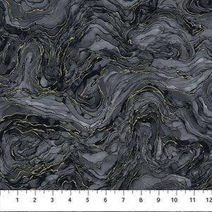 Fabric, Midas Touch Wave Texture Black DM26835-99