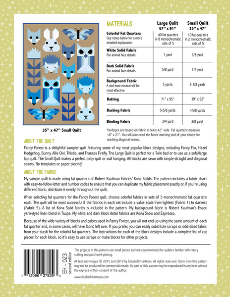 Pattern, FANCY FOREST, Elizabeth Hartman     EH-023