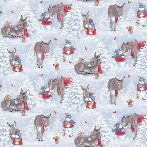 Fabric Flannel, Little Donkey's Christmas, Donkey Scenic     F25326-42
