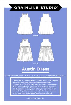 Pattern, Austin Dress, Size 0-18,     # GS13005-018