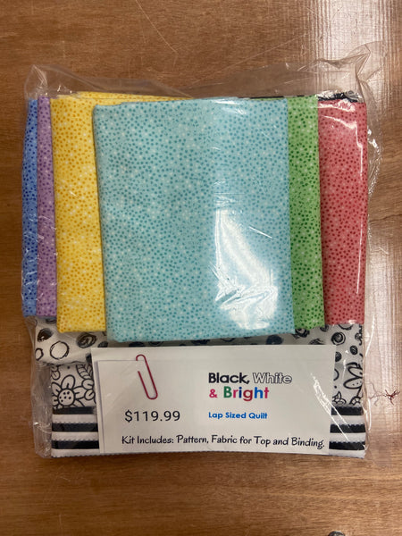 Kit, Black, White & Bright Lap Quilt