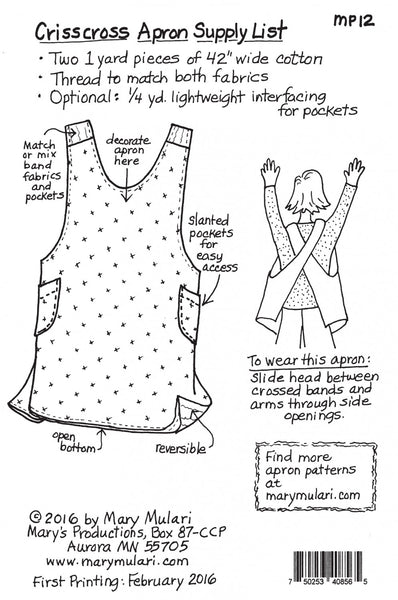 Pattern, Crisscross Apron MP12