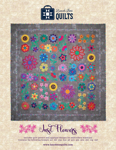 Machine Embroidery Pattern, Just Flowers Applique  QP-JF-DD