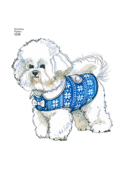 Pattern, SIMPLICITY 1239 Dog Coats in Three Sizes
