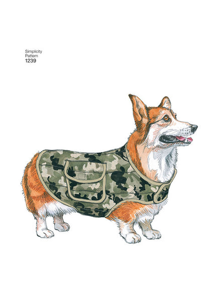Pattern, SIMPLICITY 1239 Dog Coats in Three Sizes