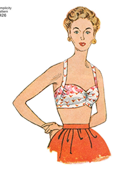 Pattern, SIMPLICITY 1426 Misses' Vintage 1950s Bra Tops