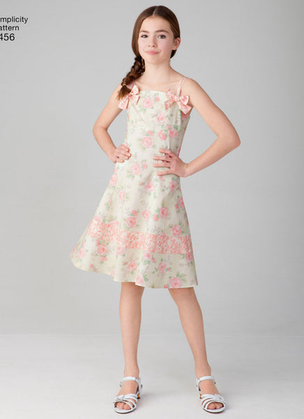Pattern, SIMPLICITY 1456 Child's & Girls' Dress with Bodice Variations and Hat
