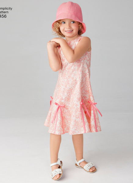 Pattern, SIMPLICITY 1456 Child's & Girls' Dress with Bodice Variations and Hat