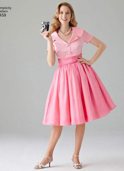 Pattern, SIMPLICITY 1459 Misses' & Miss Petite 1950s Vintage Dress