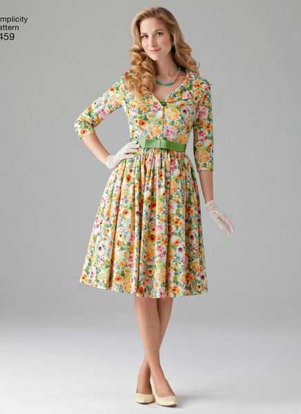 Pattern, SIMPLICITY 1459 Misses' & Miss Petite 1950s Vintage Dress