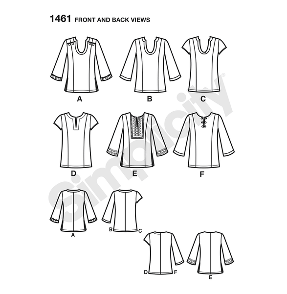 Pattern, SIMPLICITY 1461 Misses' & Plus Size Tunic