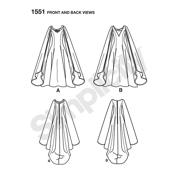 Pattern, SIMPLICITY 1551 Misses' Costumes