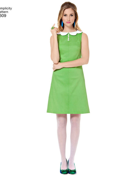 Pattern, SIMPLICITY 1609 Misses' Jiffy 1960s Vintage Dress