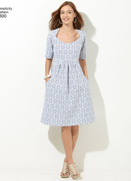 Pattern, SIMPLICITY 1800 Misses' & Plus Size Amazing Fit Dresses