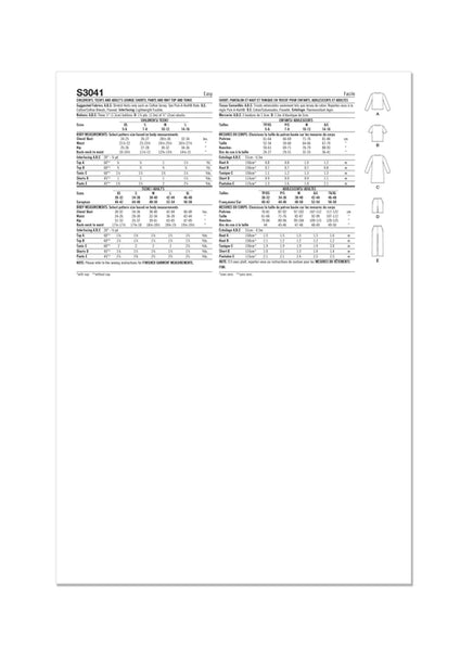 Pattern, SIMPLICITY 3041, Children's, Teens' and Adults' Lounge Shorts, Pants and Knit Top and Tunic