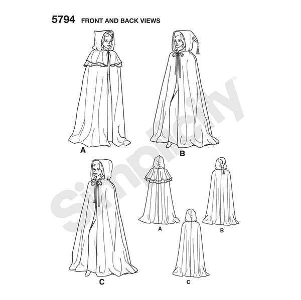 Pattern, SIMPLICITY 5794 Misses' Capes