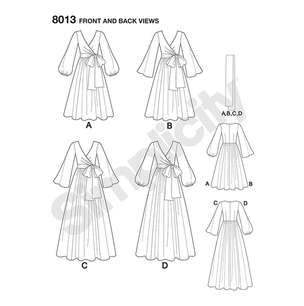 Pattern, SIMPLICITY 8013 Misses' Vintage 1970s Dresses