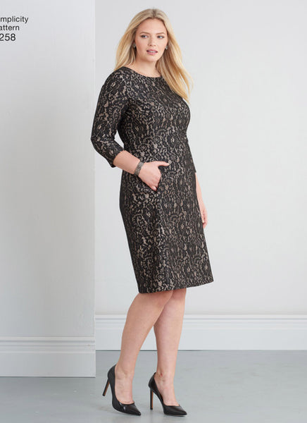 Pattern, SIMPLICITY 8258 Misses' & Plus Size Amazing Fit Dress