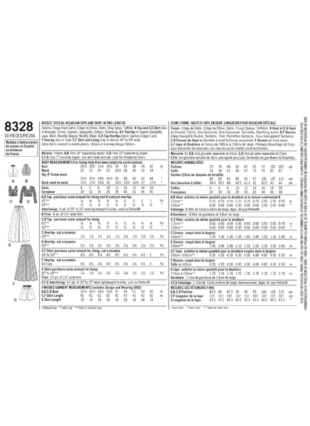 Pattern, SIMPLICITY 8328 Misses' Special Occasions Dress