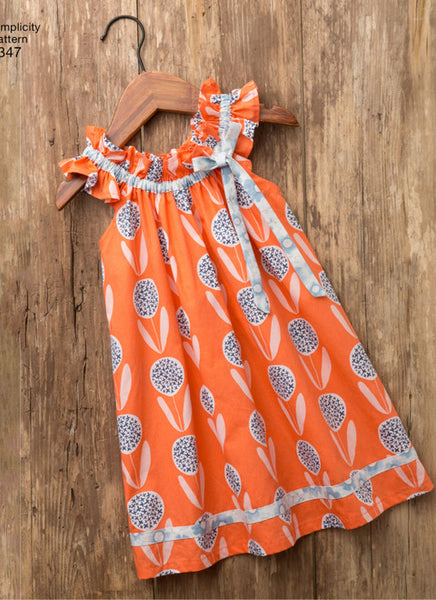 Pattern, SIMPLICITY 8347 Toddlers' Dress, Top, Knit Capris, and Stuffed Bunny