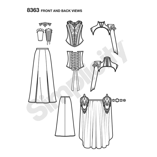 Pattern, SIMPLICITY 8363 Misses' Fantasy Ranger Costume