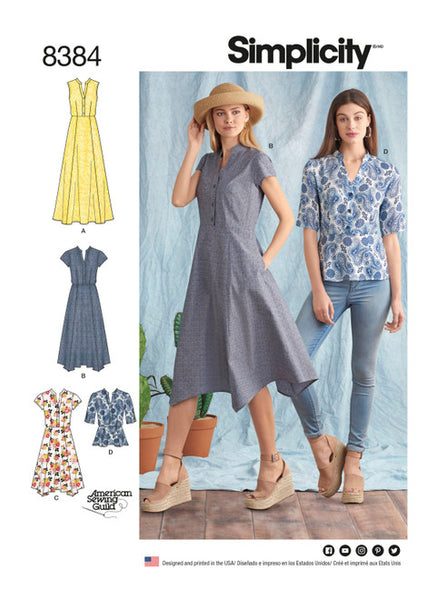 Pattern, SIMPLICITY 8384 Misses' Dress with Length Variations and Top