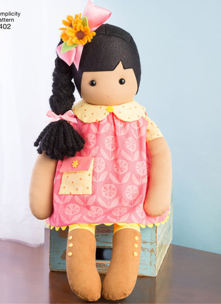 Pattern, SIMPLICITY 8402 23" Stuffed Dolls with Clothes