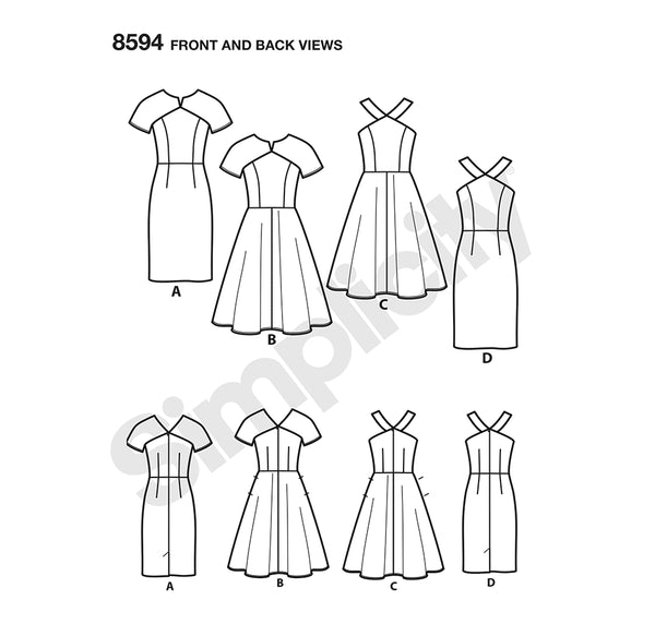 Pattern, SIMPLICITY 8594 Misses' & Petites' Dresses