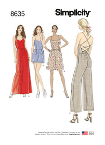 Pattern, SIMPLICITY 8635 Misses' Dress, Jumpsuit and Romper