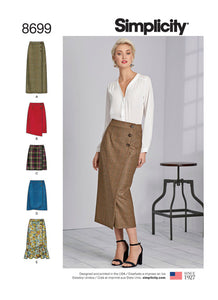 Pattern, SIMPLICITY 8699 Misses' Wrap Skirts with Length Variations