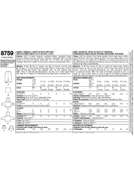 Pattern, SIMPLICITY 8659  Babies' Sportswear