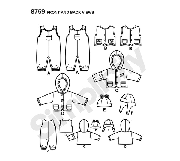 Pattern, SIMPLICITY 8659  Babies' Sportswear