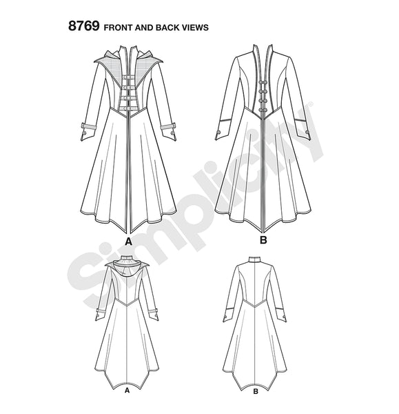 Pattern, SIMPLICITY 8769 Misses' Costume Coats