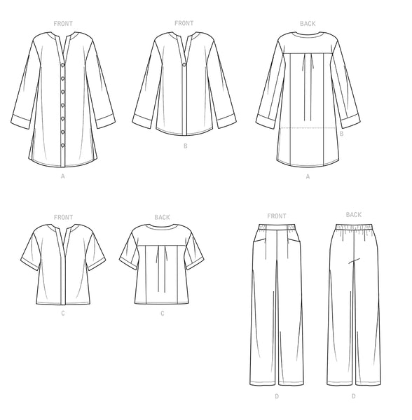 Pattern, SIMPLICITY 9113 Misses' Tunic, Top & Pull On Pants