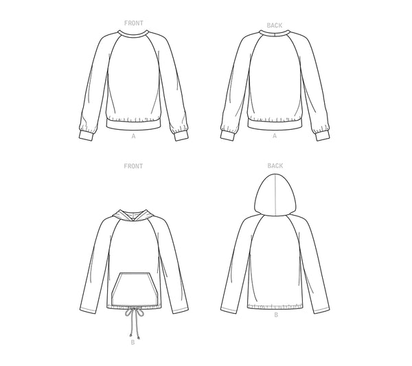 Pattern, SIMPLICITY 9240 Unisex Raglan Pullover Shirts