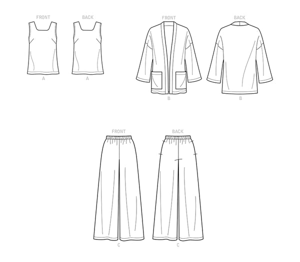 Pattern, SIMPLICITY 9271 Misses' Jacket, Top & Pants