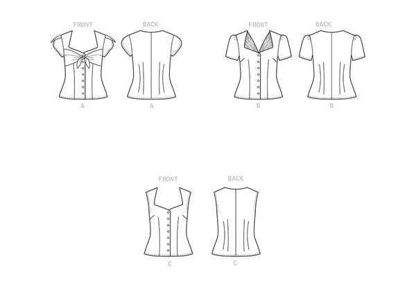Pattern, SIMPLICITY 9287 Misses' Sweetheart-Neckline Blouses