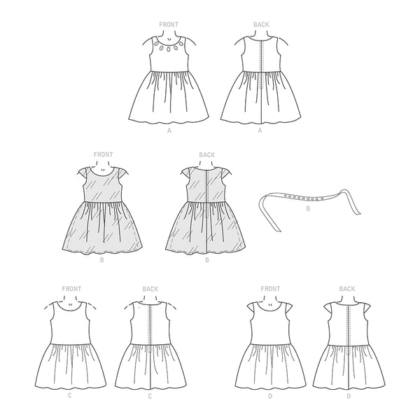 Pattern, SIMPLICITY 9320 Children's Gathered Skirt Dresses