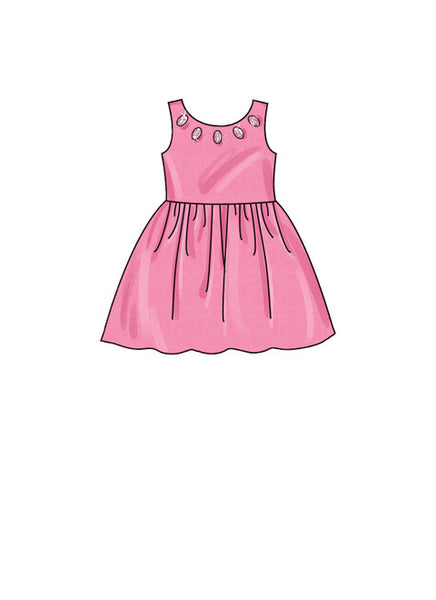 Pattern, SIMPLICITY 9320 Children's Gathered Skirt Dresses