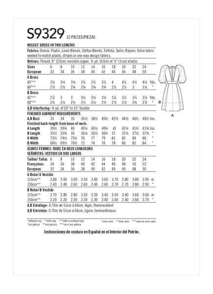 Pattern, SIMPLICITY 9332