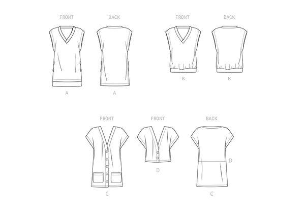 Pattern, SIMPLICITY 9374 Misses' Knit Vests