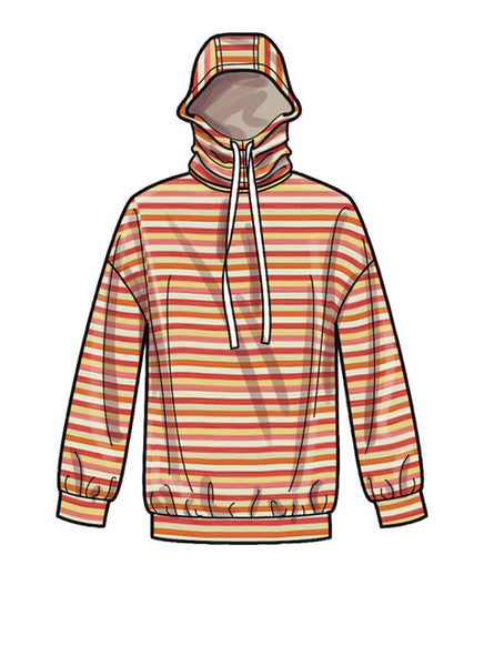 Pattern, SIMPLICITY 9379 Unisex Oversized Knit Hoodies, Pants and Tees