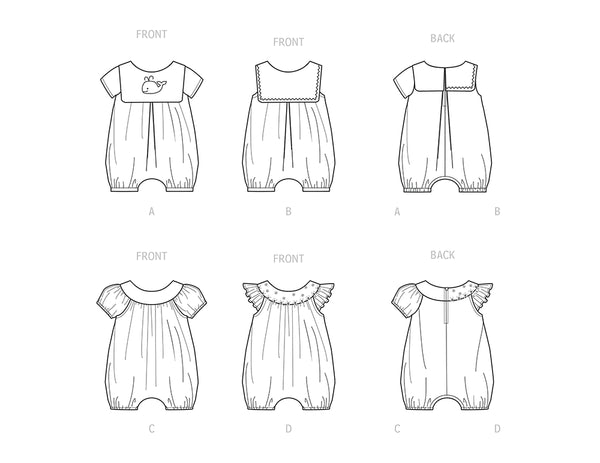 Pattern, SIMPLICITY 9484 Babies' Rompers