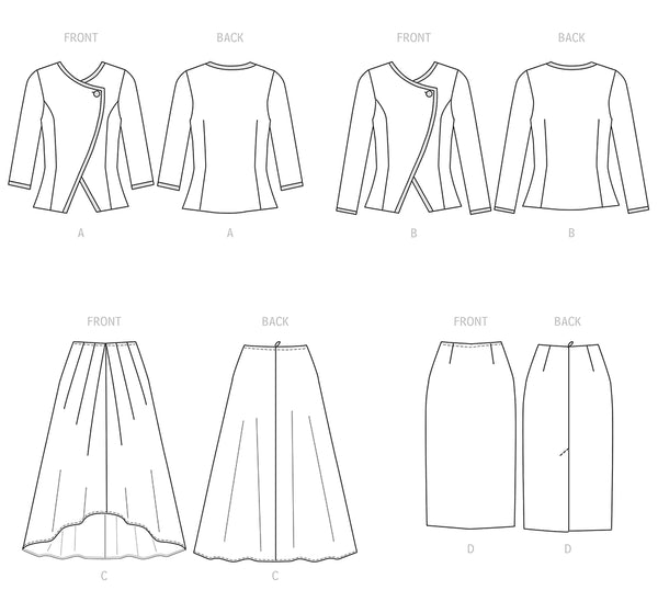 Pattern, SIMPLICITY 9555 Misses' Jacket and Skirts