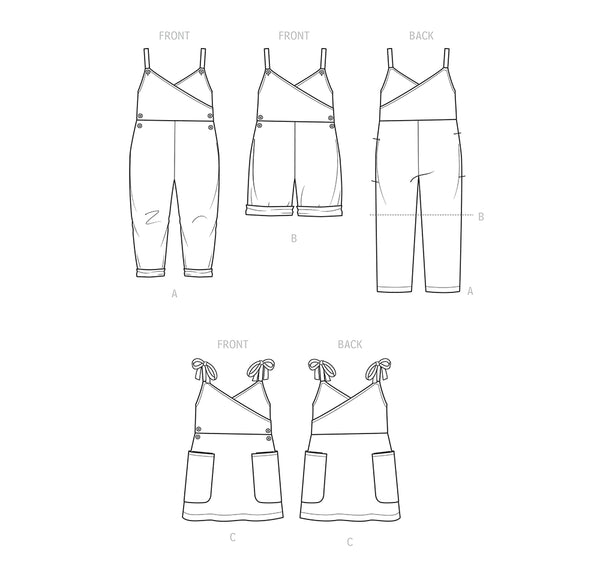 Pattern, SIMPLICITY 9558 Toddlers' and Children's Jumpsuit, Romper and Jumper