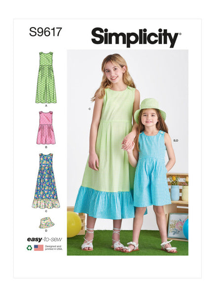 Pattern, SIMPLICITY 9617 Children's and Girls' Jumpsuit, Romper and Dress