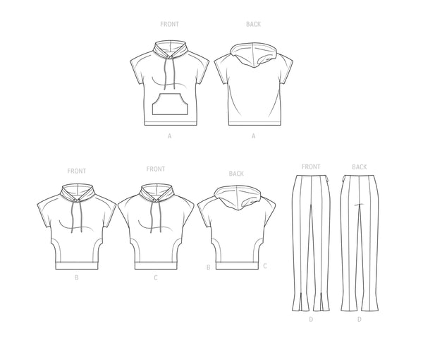 Pattern, SIMPLICITY 9636 Misses' Hoodies and Leggings by Mimi G